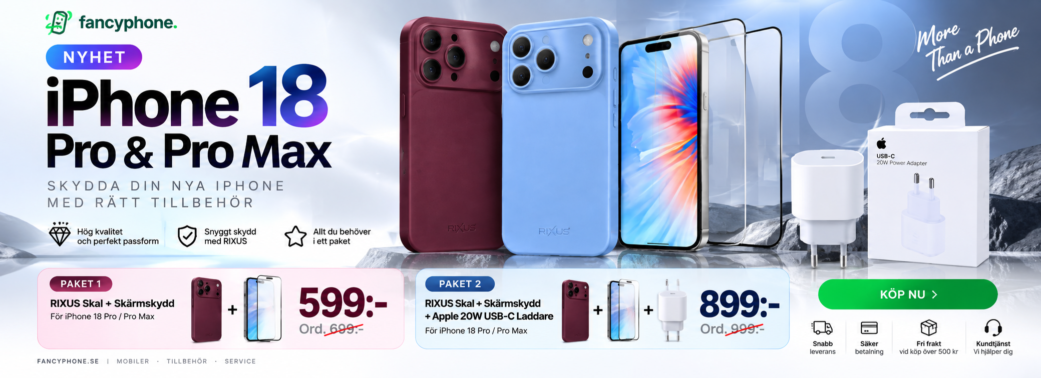 iPhone 18 Pro & Pro Max – Skyddspaket från 599 kr